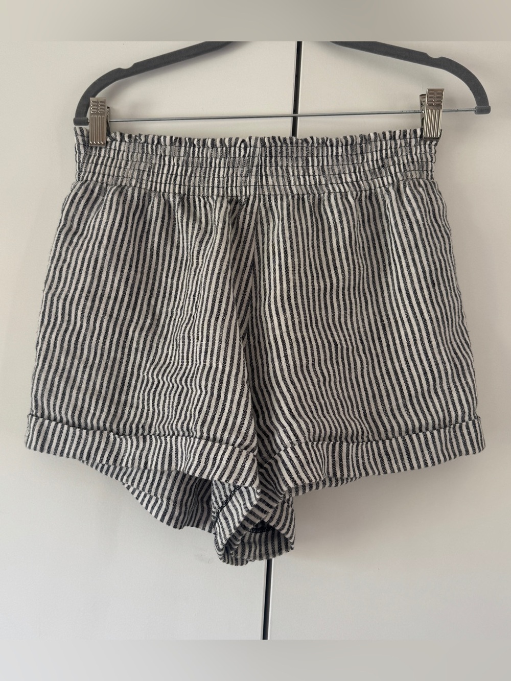 Reformation Linen Striped Shorts